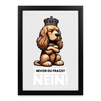 Avant que vous ne demandiez : Cocker Spaniel Cocker Dog - Affiche encadrée (27 × 37 cm) - noir - Devant