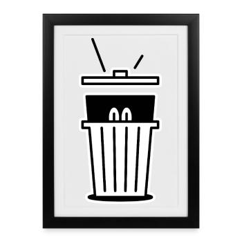 Thug Hiding In A Trash Can - Framed poster (27 × 37 cm) - black - Front