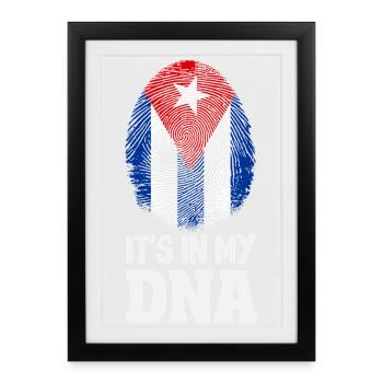 Cuba Pride & Home - Design du drapeau de Cuba - Affiche encadrée (27 × 37 cm) - noir - Devant