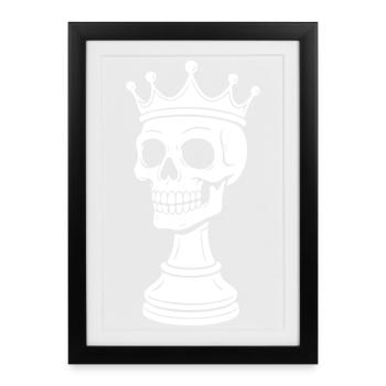 Chess King Skeleton Design - Framed poster (27 × 37 cm) - black - Front