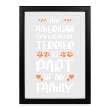 Amour de la famille American Staffordshire Terrier - Affiche encadrée (27 × 37 cm) - noir - Devant