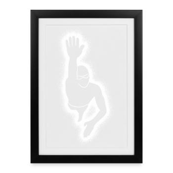 Swimming Swimming Men Boys Swimmers - Framed poster (27 × 37 cm) - black - Front