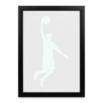 Dunning Basketball Silhouette - Framed poster (27 × 37 cm) - black - Front