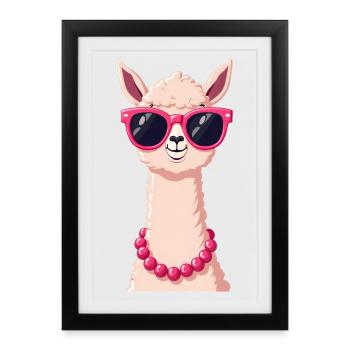 lama - Affiche encadrée (27 × 37 cm) - noir - Devant