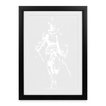 Noir Knight Silhouette - Framed poster (27 × 37 cm) - black - Front