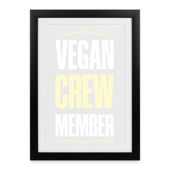 Vegan Crew - Affiche encadrée (27 × 37 cm) - noir - Devant