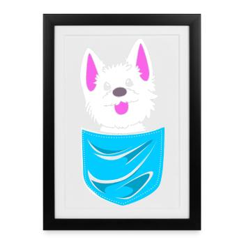 Terrier des Highlands de l’Ouest - Affiche encadrée (27 × 37 cm) - noir - Devant