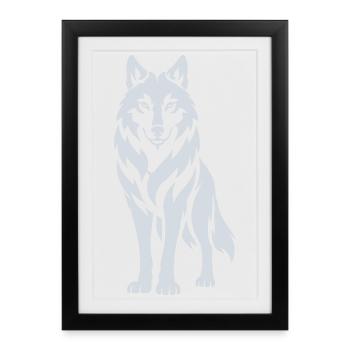 Wolf's Silhouette Contrast Design - Framed poster (27 × 37 cm) - black - Front