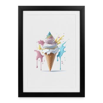 Ice cream - Framed poster (27 × 37 cm) - black - Front