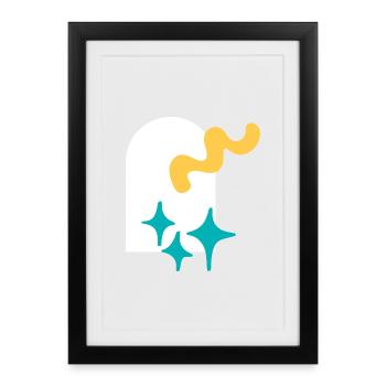 Funkelnde Formen Explosion - Gerahmtes Poster (27 × 37 cm) - Schwarz - Vorne