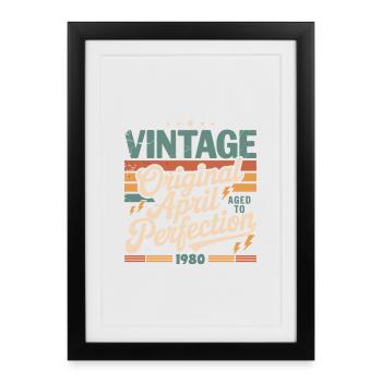 April 1980 Anniversary April 1980 Gift 1980 - Framed poster (27 × 37 cm) - black - Front