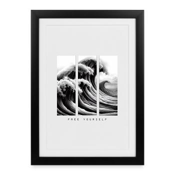 Great Wave - Free Yourself - Framed poster (27 × 37 cm) - black - Front