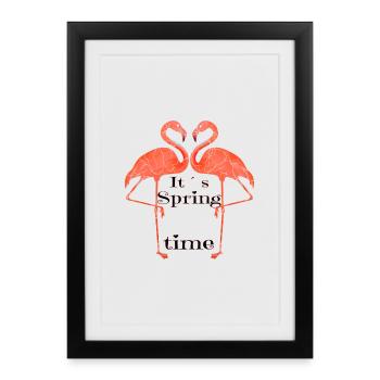 Flamingo - Framed poster (27 × 37 cm) - black - Front