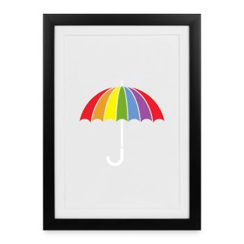 LGBTQ Retro Umbrella for Gay Pride - Framed poster (27 × 37 cm) - black - Front