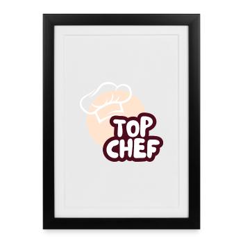 Top Chef Logo Gourmand - Affiche encadrée (27 × 37 cm) - noir - Devant