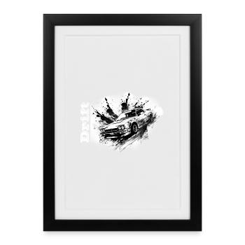 Dérive blanche - Affiche encadrée (27 × 37 cm) - noir - Devant