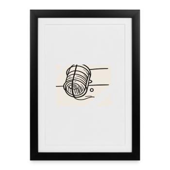 Line Art Yarn Ball - Framed poster (27 × 37 cm) - black - Front