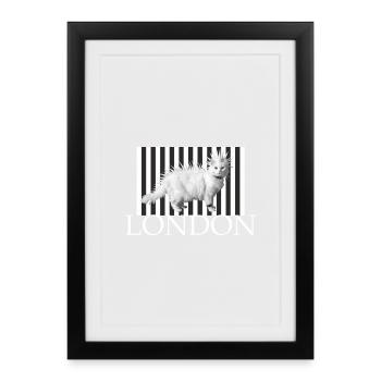Punk Cat London Contrast streetwaer - Affiche encadrée (27 × 37 cm) - noir - Devant