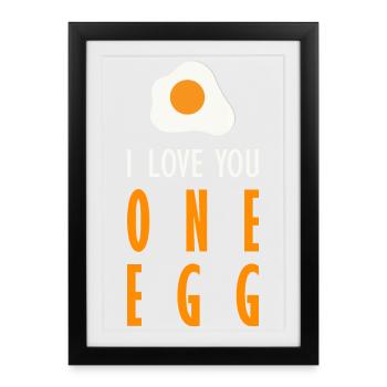 I love you an egg (dark) - Framed poster (27 × 37 cm) - black - Front