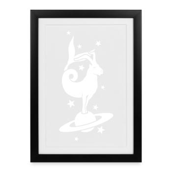 Capricorne Signe Astrologique du zodiaque - Affiche encadrée (27 × 37 cm) - noir - Devant