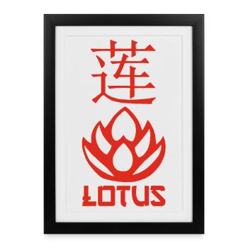 Roter Lotus und Asien - Gerahmtes Poster (27 × 37 cm) - Schwarz - Vorne