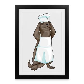 Chef Chef Cuisson Chef Cuisson - Affiche encadrée (27 × 37 cm) - noir - Devant