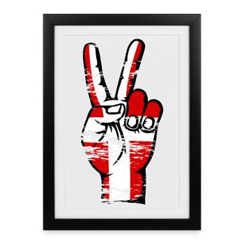 Danemark Drapeau Paix Victoire Symbole utilisé - Affiche encadrée (27 × 37 cm) - noir - Devant