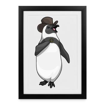 Penguin Groom Wedding Ring - Framed poster (27 × 37 cm) - black - Front