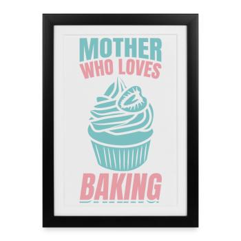 Maman qui aime faire de la pâtisserie - Affiche encadrée (27 × 37 cm) - noir - Devant