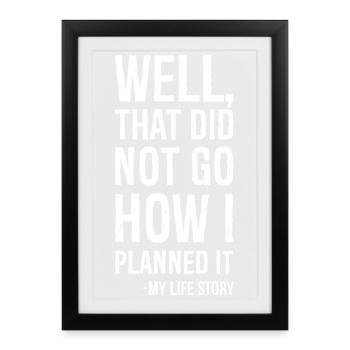 well that did not go how I planned it funny shirt - Affiche encadrée (27 × 37 cm) - noir - Devant