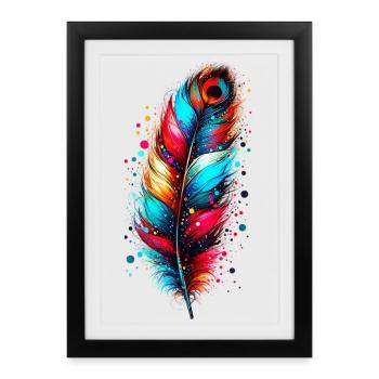 Feather - Framed poster (27 × 37 cm) - black - Front