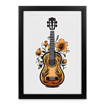 Ukulele Graphics - Framed poster (27 × 37 cm) - black - Front