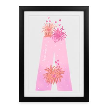 A letter sea anemone - Framed poster (27 × 37 cm) - black - Front