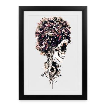 conception artistique d’arbre crâne floral - Affiche encadrée (27 × 37 cm) - noir - Devant