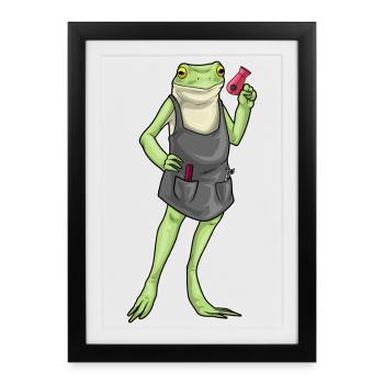 Sèche-cheveux de coiffeur Frosch - Affiche encadrée (27 × 37 cm) - noir - Devant