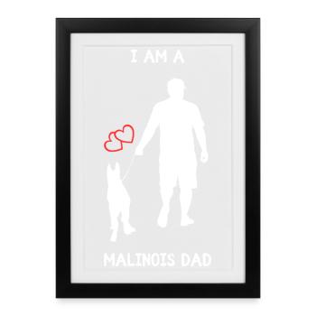 Malinois Dad - Framed poster (27 × 37 cm) - black - Front