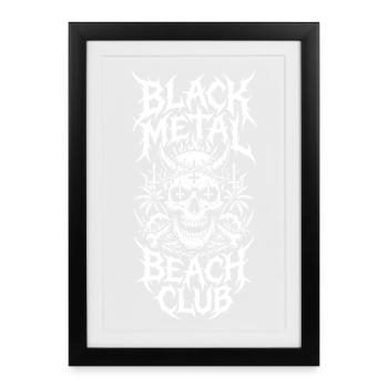 Black Metal Beach Club Skull - Framed poster (27 × 37 cm) - black - Front
