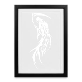 Sensengeist Tribal-Silhouette - Affiche encadrée (27 × 37 cm) - noir - Devant
