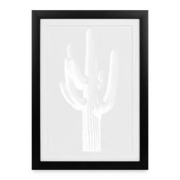 Desert Saguaro Silhouette Tee - Framed poster (27 × 37 cm) - black - Front
