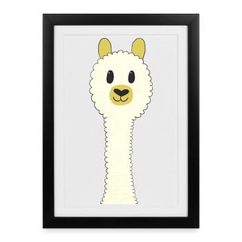 Cute alpaca - Framed poster (27 × 37 cm) - black - Front