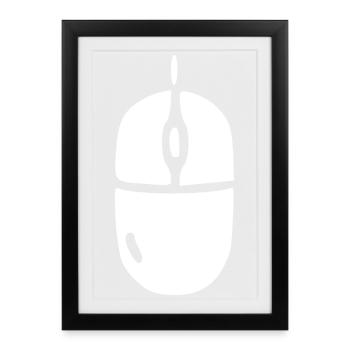 Computer Mouse Office Gift - Framed poster (27 × 37 cm) - black - Front
