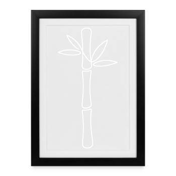 Minimalist bamboo line - Framed poster (27 × 37 cm) - black - Front