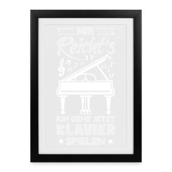 Piano Klavier Musiker Geschenk Geschenkidee - Gerahmtes Poster (27 × 37 cm) - Schwarz - Vorne