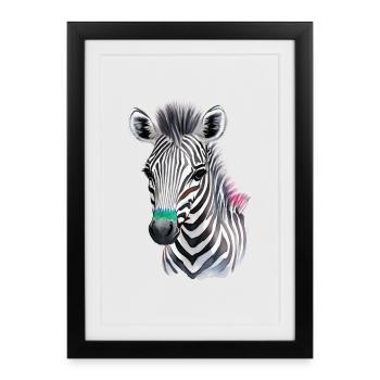 Poulains zébes - Affiche encadrée (27 × 37 cm) - noir - Devant
