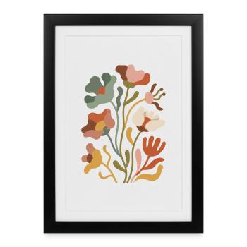 Fleurs sauvages bohèmes – Harmonie fleurie - Affiche encadrée (27 × 37 cm) - noir - Devant