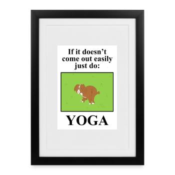 Dog Yoga Prank Design - Framed poster (27 × 37 cm) - black - Front