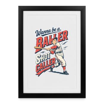 Baseball Baller: Retro Sports Style - Framed poster (27 × 37 cm) - black - Front
