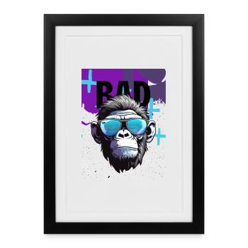 Bad Monkey Neon Sunglasses - Framed poster (27 × 37 cm) - black - Front