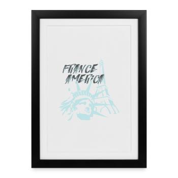 Fusion FranceAmerica - Affiche encadrée (27 × 37 cm) - noir - Devant