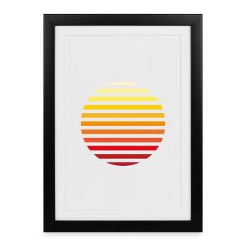 6061912 127615935 lever du soleil - Affiche encadrée (27 × 37 cm) - noir - Devant